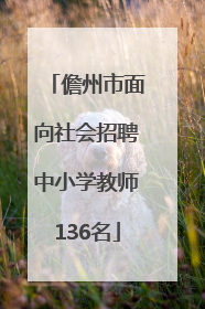 儋州市面向社会招聘中小学教师136名
