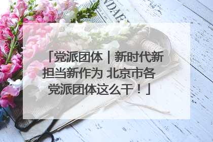 党派团体｜新时代新担当新作为 北京市各党派团体这么干！