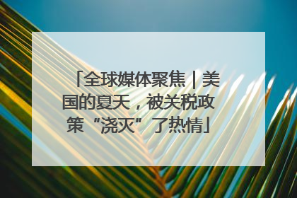 全球媒体聚焦｜美国的夏天，被关税政策“浇灭”了热情