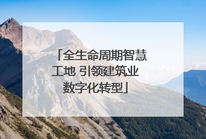 全生命周期智慧工地 引领建筑业数字化转型