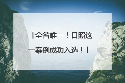 全省唯一！日照这一案例成功入选！