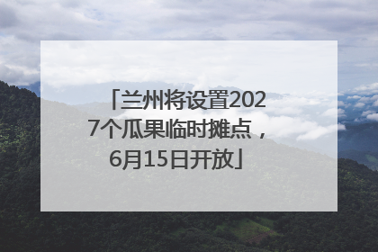 兰州将设置2027个瓜果临时摊点，6月15日开放