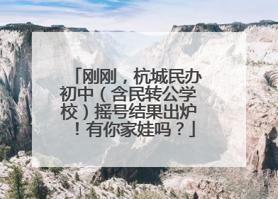 刚刚，杭城民办初中（含民转公学校）摇号结果出炉！有你家娃吗？