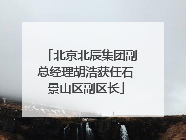 北京北辰集团副总经理胡浩获任石景山区副区长