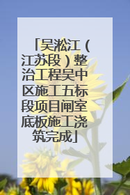 吴淞江（江苏段）整治工程吴中区施工五标段项目闸室底板施工浇筑完成