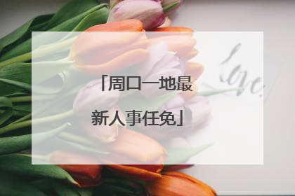 周口一地最新人事任免