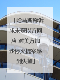 哈马斯称诉求未获以方回应 对美方加沙停火提案感到失望
