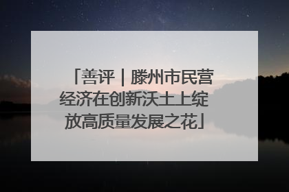 善评｜滕州市民营经济在创新沃土上绽放高质量发展之花