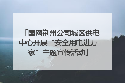 国网荆州公司城区供电中心开展“安全用电进万家”主题宣传活动