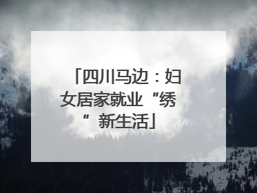 四川马边：妇女居家就业“绣”新生活