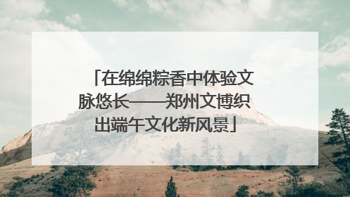 在绵绵粽香中体验文脉悠长——郑州文博织出端午文化新风景