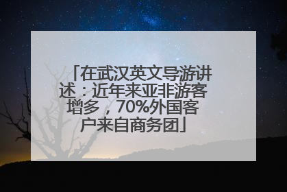 在武汉英文导游讲述：近年来亚非游客增多，70%外国客户来自商务团