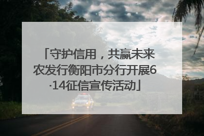 守护信用，共赢未来 农发行衡阳市分行开展6·14征信宣传活动