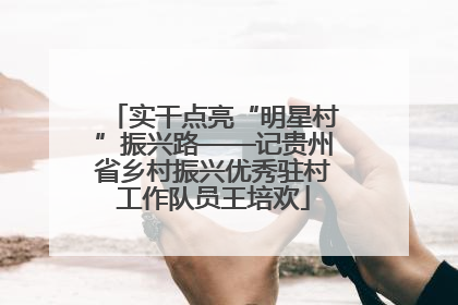实干点亮“明星村”振兴路——记贵州省乡村振兴优秀驻村工作队员王培欢