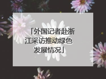 外国记者赴浙江采访推动绿色发展情况