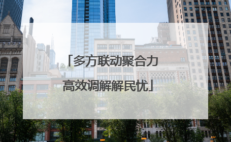 多方联动聚合力 高效调解解民忧
