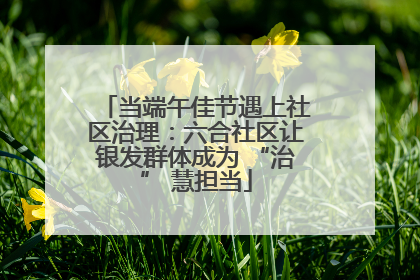 当端午佳节遇上社区治理：六合社区让银发群体成为 “治” 慧担当