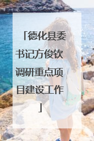 德化县委书记方俊钦调研重点项目建设工作
