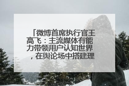 微博首席执行官王高飞：主流媒体有能力带领用户认知世界，在舆论场中搭建理性的讨论空间
