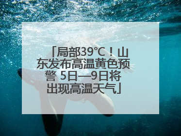 局部39℃！山东发布高温黄色预警 5日—9日将出现高温天气