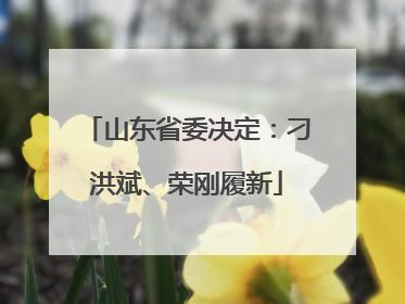 山东省委决定：刁洪斌、荣刚履新