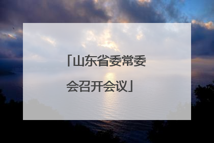 山东省委常委会召开会议