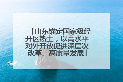 山东锚定国家级经开区热土，以高水平对外开放促进深层次改革、高质量发展