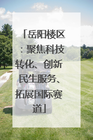 岳阳楼区：聚焦科技转化、创新民生服务、拓展国际赛道