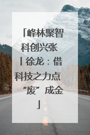 峰林聚智 科创兴张丨徐龙：借科技之力点“废”成金