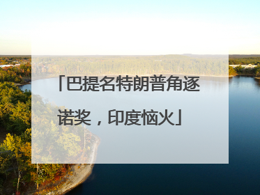 巴提名特朗普角逐诺奖，印度恼火