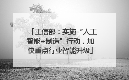工信部：实施“人工智能+制造”行动，加快重点行业智能升级