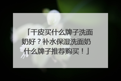 干皮买什么牌子洗面奶好？补水保湿洗面奶什么牌子推荐购买！