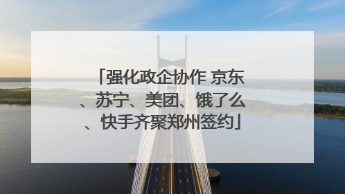 强化政企协作 京东、苏宁、美团、饿了么、快手齐聚郑州签约