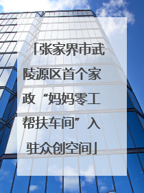 张家界市武陵源区首个家政“妈妈零工帮扶车间”入驻众创空间