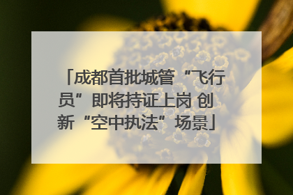 成都首批城管“飞行员”即将持证上岗 创新“空中执法”场景