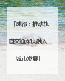 成都：推动轨道交通深度融入城市发展