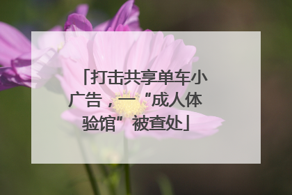 打击共享单车小广告，一“成人体验馆”被查处