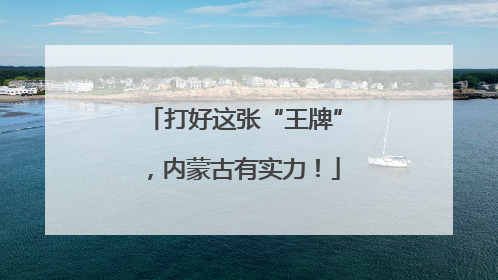 打好这张“王牌”，内蒙古有实力！