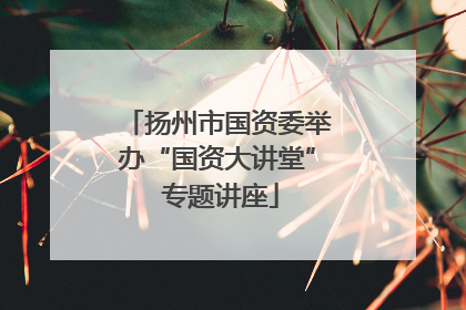 扬州市国资委举办“国资大讲堂” 专题讲座