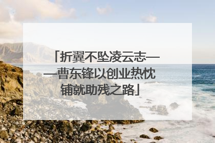 折翼不坠凌云志——曹东锋以创业热忱铺就助残之路