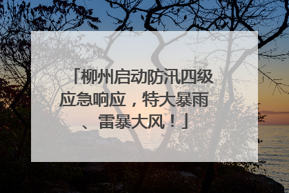 柳州启动防汛四级应急响应，特大暴雨、雷暴大风！