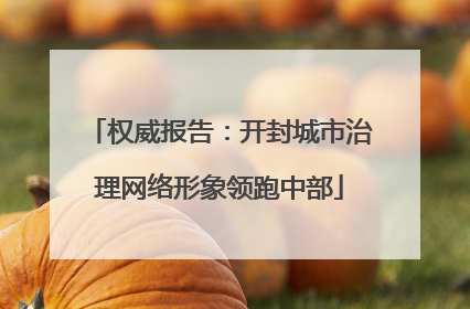 权威报告：开封城市治理网络形象领跑中部