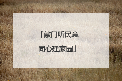 敲门听民意 同心建家园