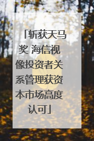 斩获天马奖 海信视像投资者关系管理获资本市场高度认可