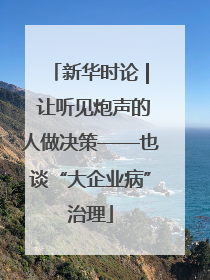 新华时论 | 让听见炮声的人做决策——也谈“大企业病”治理