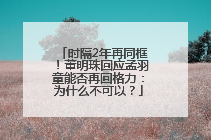 时隔2年再同框！董明珠回应孟羽童能否再回格力：为什么不可以？