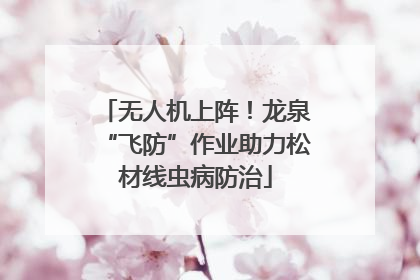 无人机上阵！龙泉“飞防”作业助力松材线虫病防治