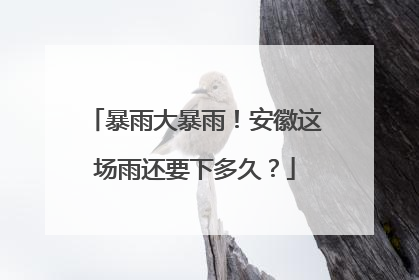 暴雨大暴雨！安徽这场雨还要下多久？