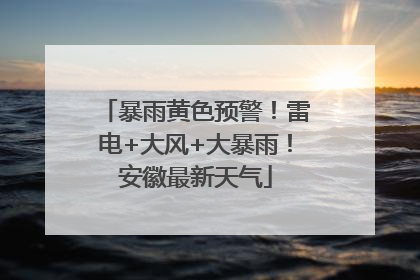暴雨黄色预警！雷电+大风+大暴雨！安徽最新天气