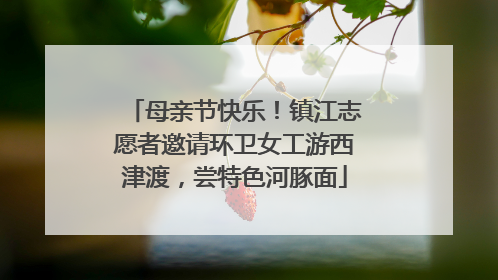 母亲节快乐！镇江志愿者邀请环卫女工游西津渡，尝特色河豚面